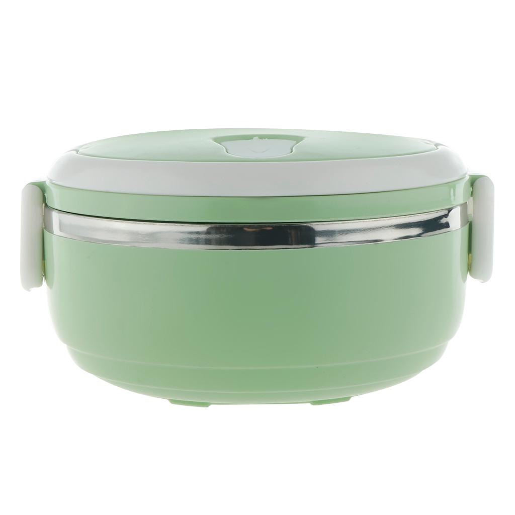 2X Student Stainless Steel Thermal Lunch Box Portable Tiffin Bento Box Green