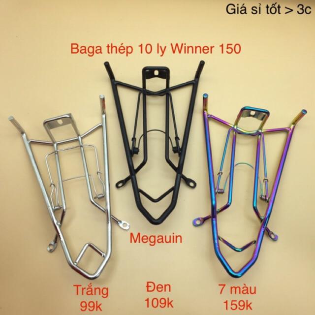 BAGA DÀNH CHO WINNER 150 THÉP 10 LY (TITAN 7 MÀU, ĐEN, TRẮNG INOX - LƯỢN GIỮA TRƯỚC Wn