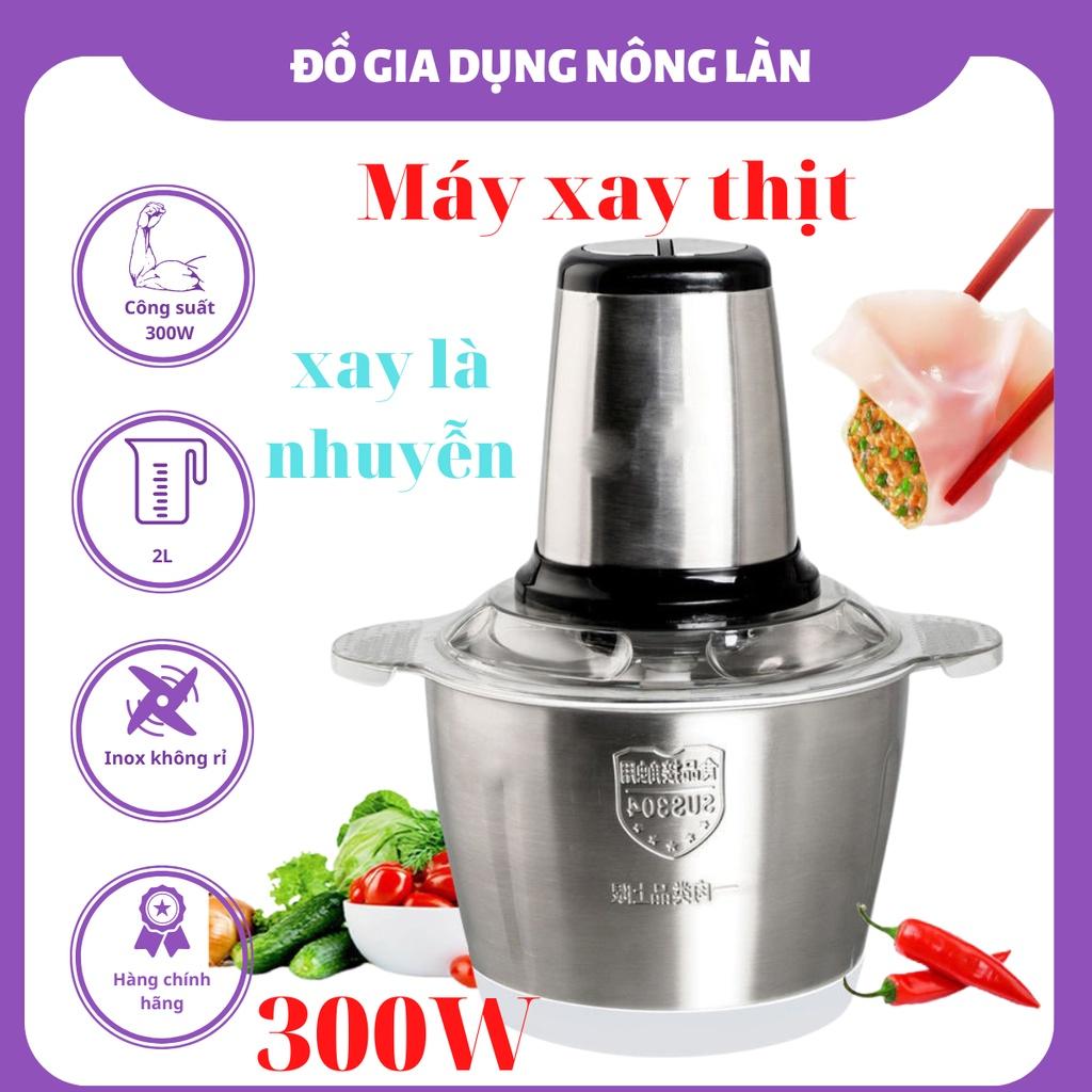 máy xay thịt mini NONGLAN xay tỏi ớt xay thịt, máy xay thịt đa năng xay sinh tố ngũ cốc dung tích 2L