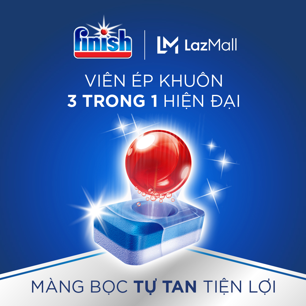 Combo 04 túi Viên Rửa Chén Bát Finish Powerball Quantum 27 viên