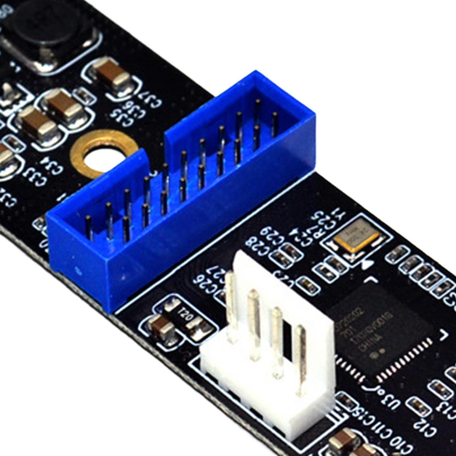 M.2 to USB 3.0 Front 19 Pin Adapter Card Expansion Card 2 Ports USB 3.0 Transfer Card Converter for Desktop Motherboard Computer
