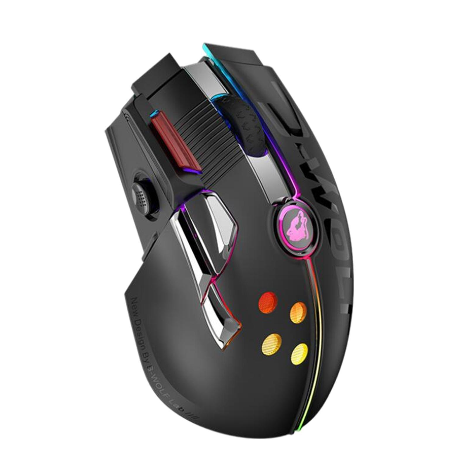 2.4G USB   Wireless RGB LED Gaming Mouse Mice 12000DPI for Gamer Black