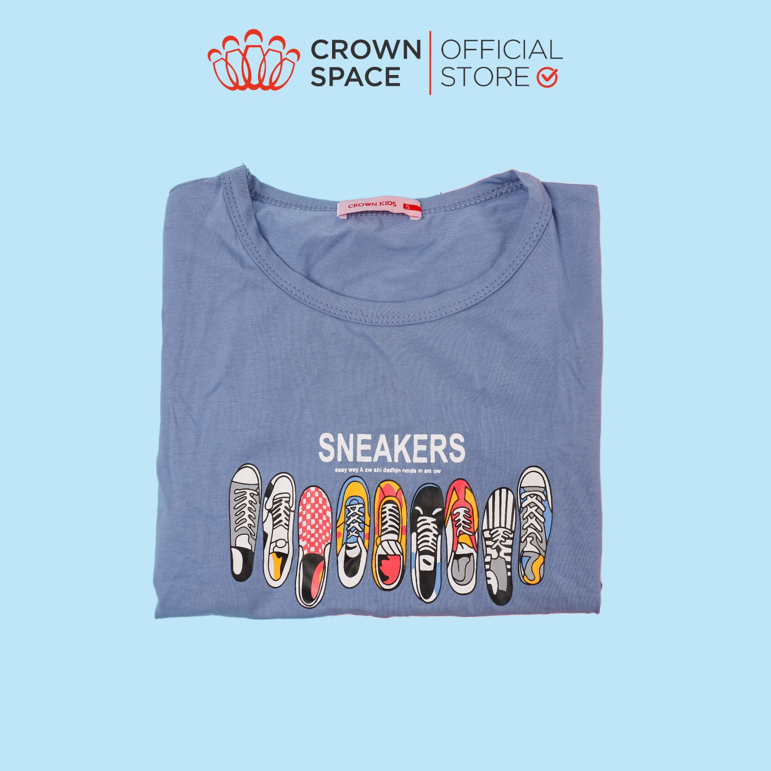 Áo Phông Bé Trai Có Cổ Sneakers Chính Hãng Crown Kids Fashion CKBS2111108 TShirt Vải Cotton Thoáng Mát Từ Size 1-5 3 Màu