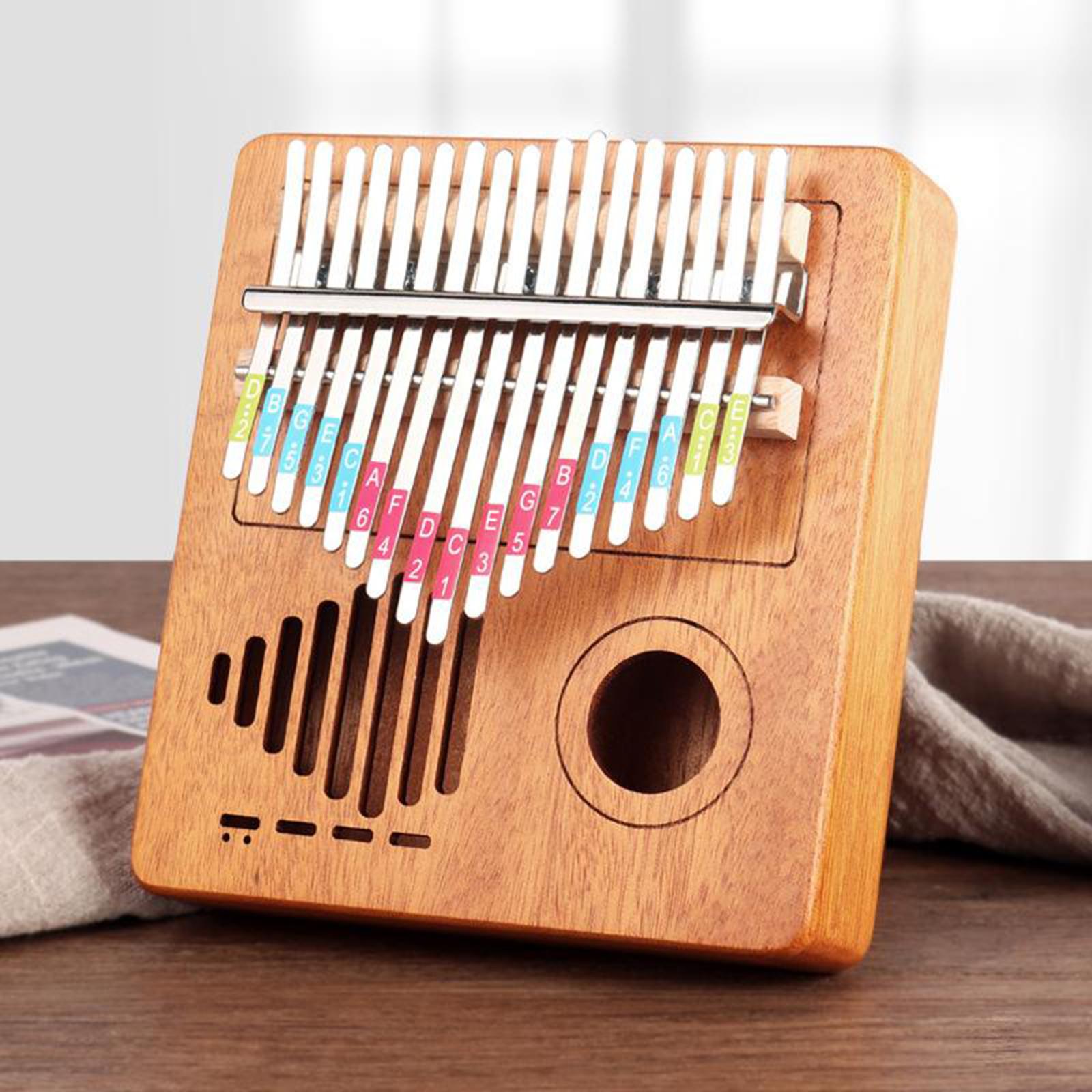 Kalimba 17 Key Thumb Piano Wooden Musical Instrument w/ Bag Tuner Hammer
