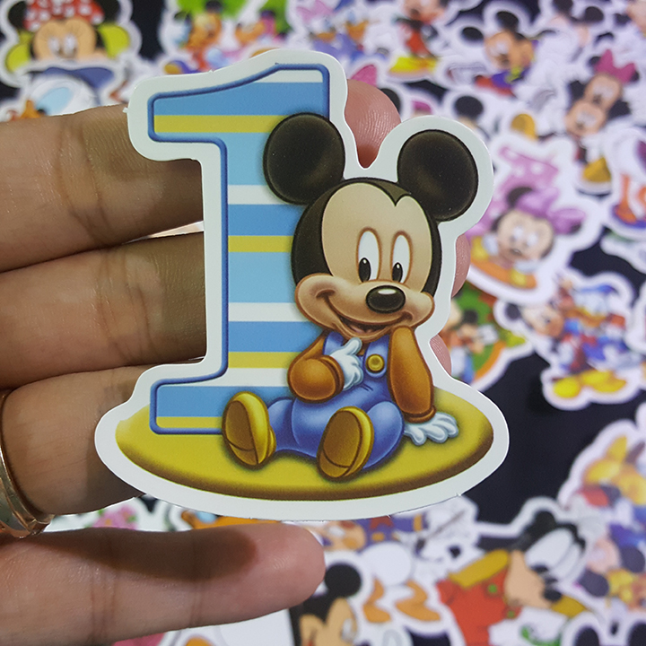 Bộ Sticker dán cao cấp chủ đề MICKEY MOUSE - Dùng dán Xe, dán mũ bảo hiểm, dán Laptop