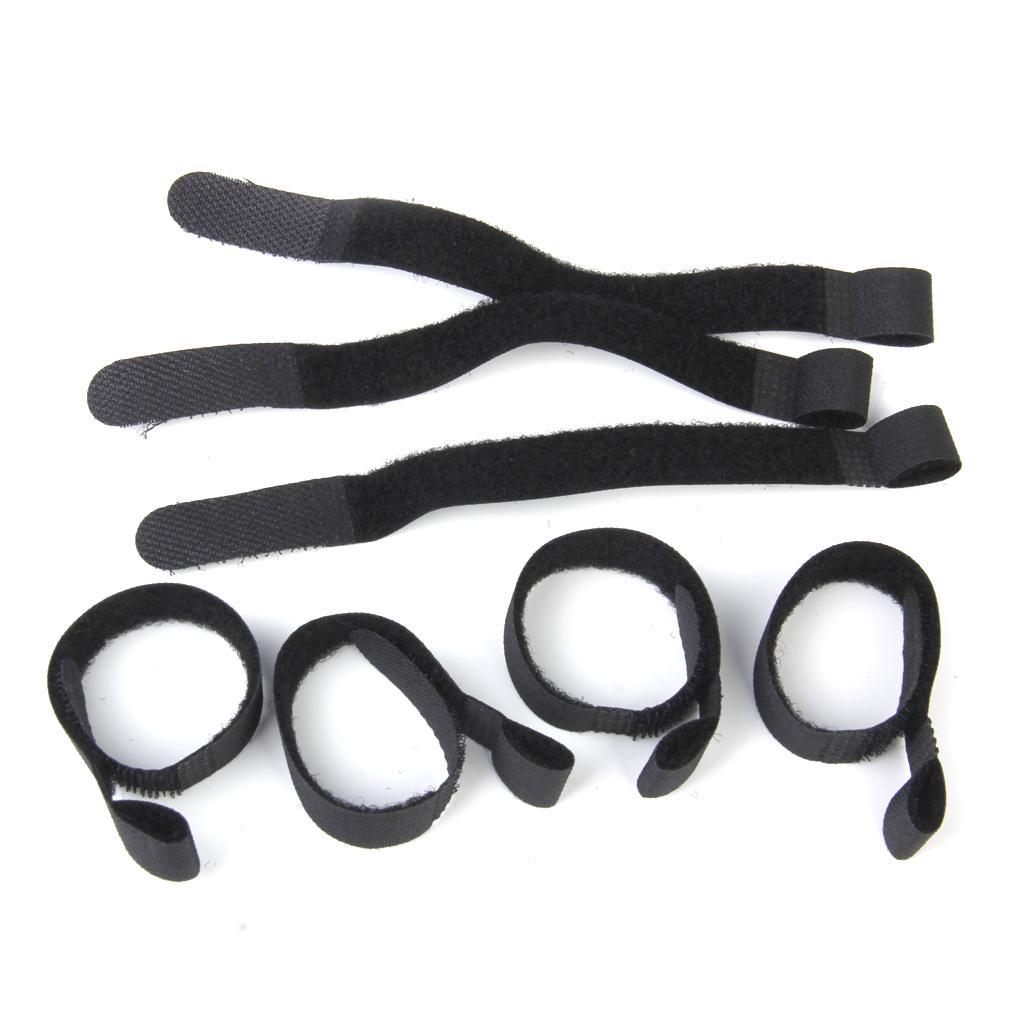 Nylon Straps Cable  Rope Hook and Loop Organiser 80pcs Black