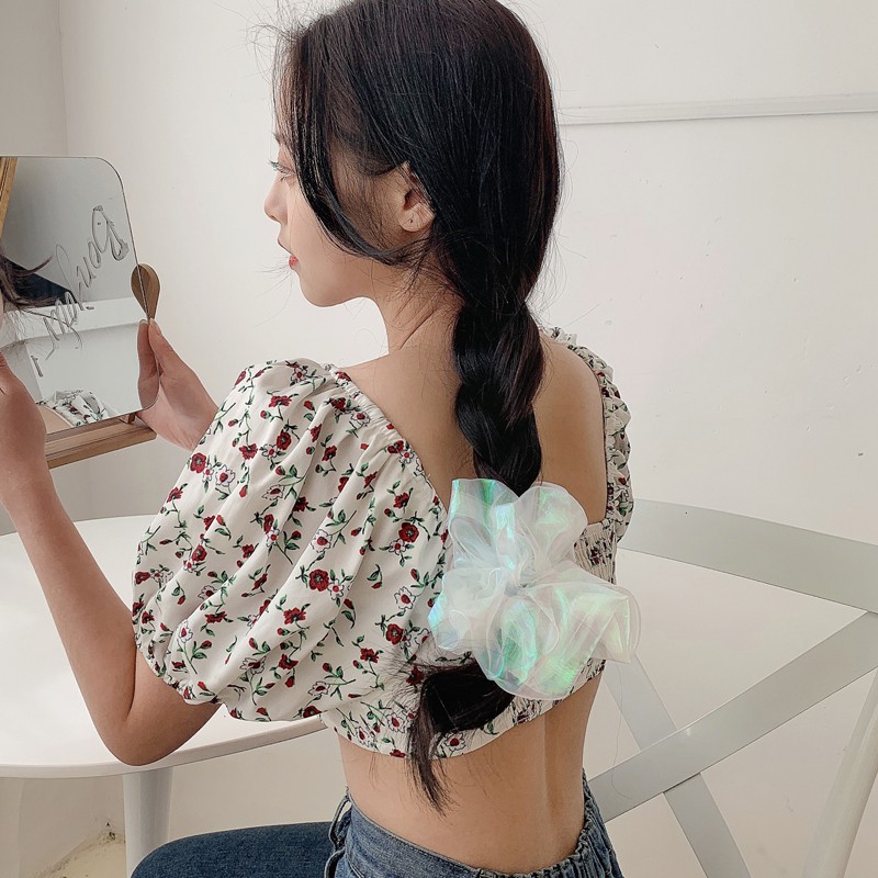 Sét 2 dây buộc tóc voan mầu ngẫu nhiên