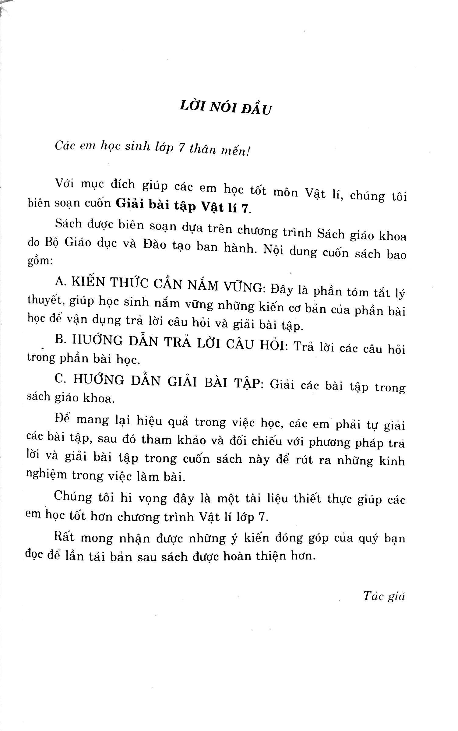 Giải Bài Tập Vật Lý 7