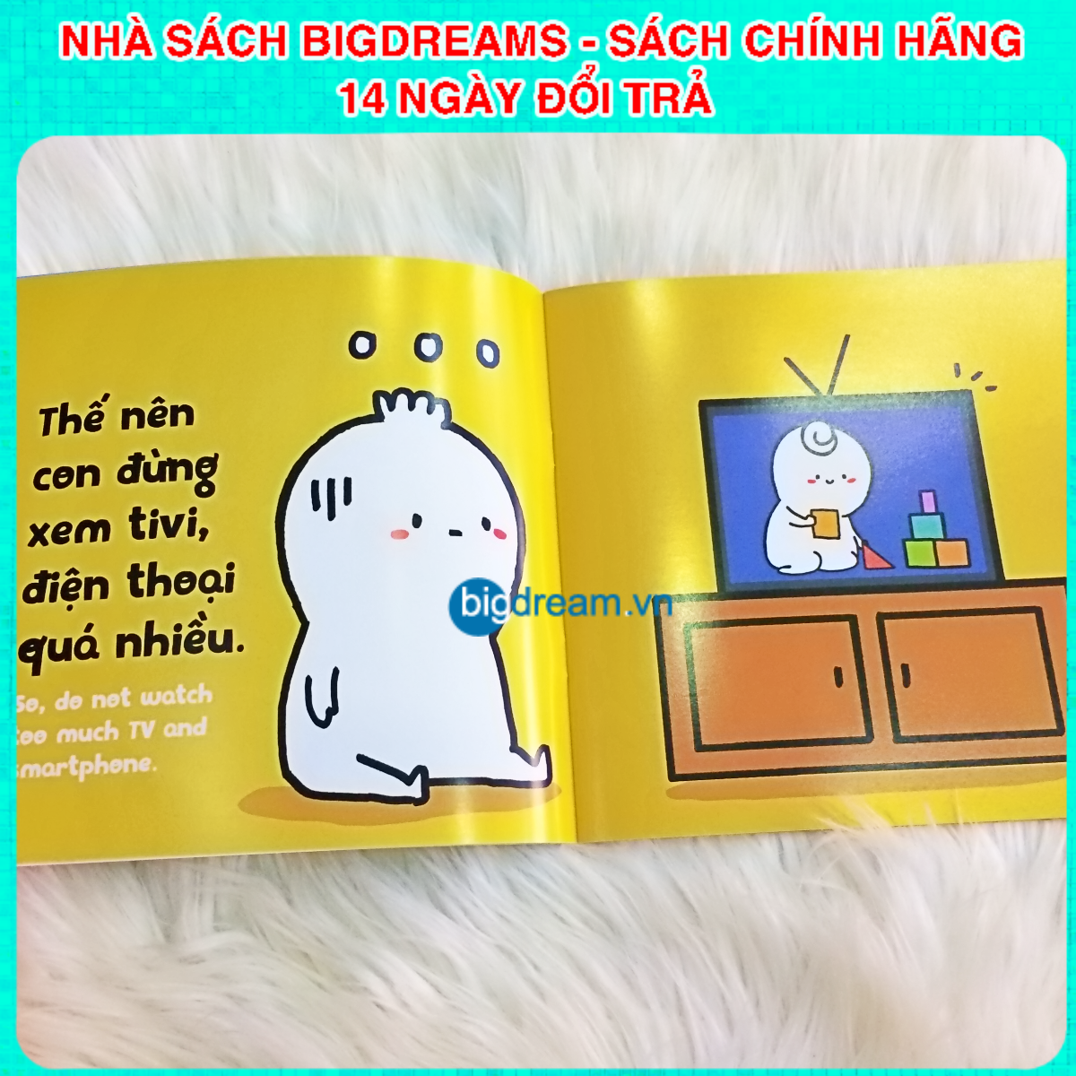 BẢN MỚI SONG NGỮ Miu Bé Nhỏ Đừng Xem Tivi Nhiều Nhé! Phần 1 Ehon Kĩ Năng Sống Cho Bé 1-6 Tuổi Miu miu tự lập hiểu chuyện