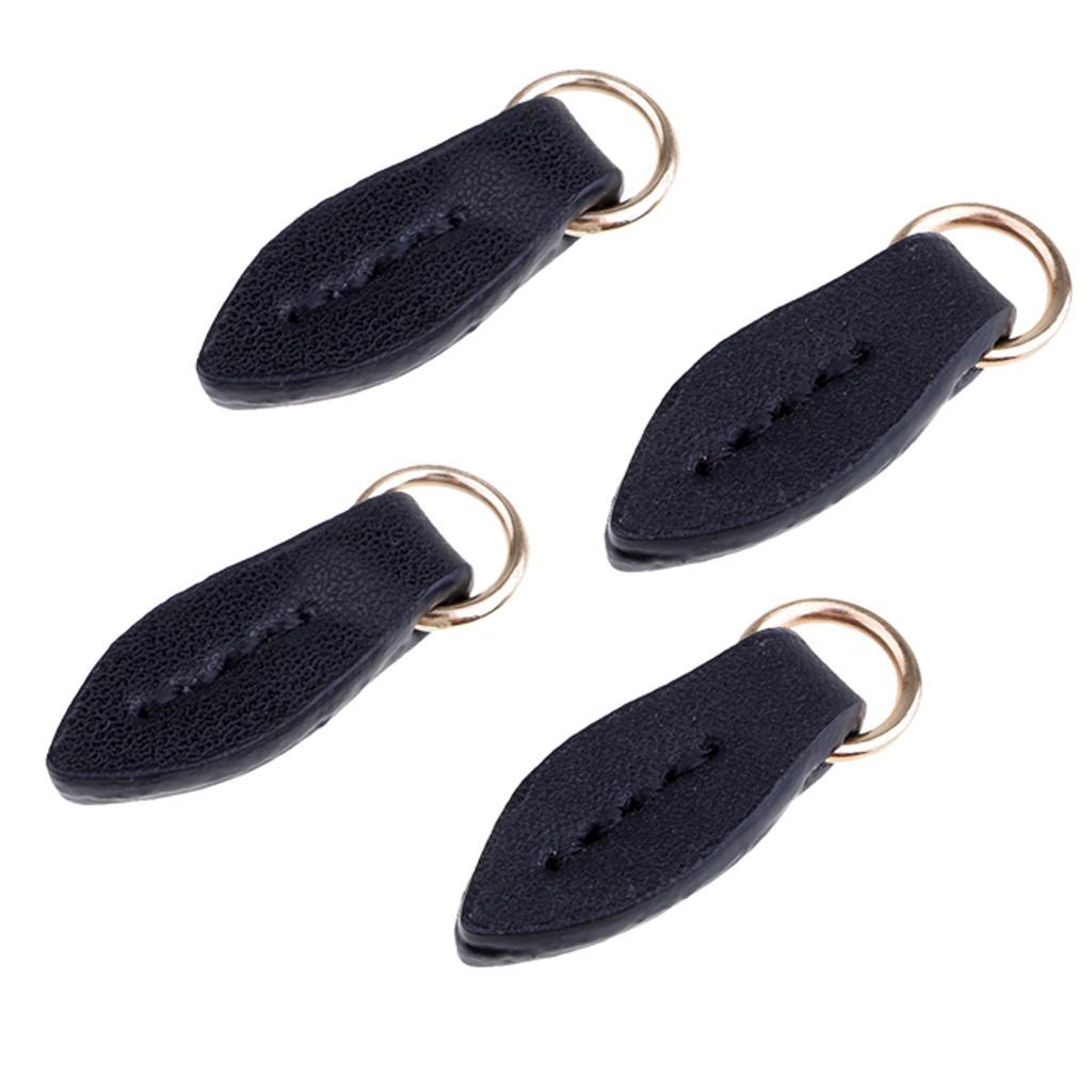 4x Leather Zip Puller Zipper Pulls Replacement Fastener Slider for Backpacks
