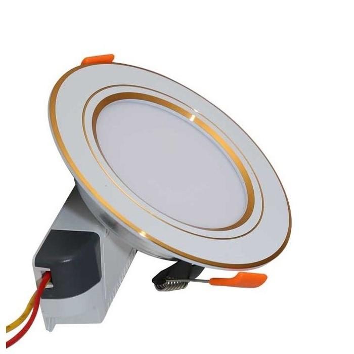 Đèn LED âm trần 9W Rạng Đông, khoét lỗ 110, vỏ nhôm đúc - (Viền vàng/ viền bạc)