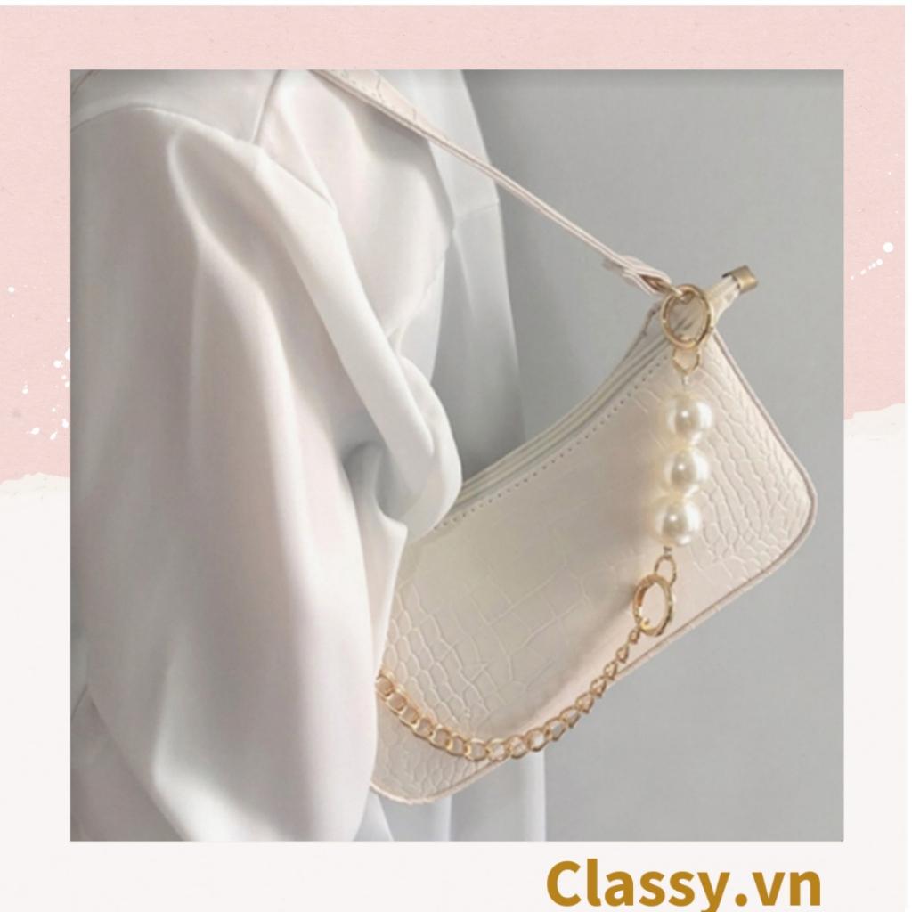 TÚI ĐEO VAI, TÚI KẸP NÁCH Classy DA CAO CẤP KIỂU DÁNG VINTAGE PHỐI XÍCH SANG CHẢNH