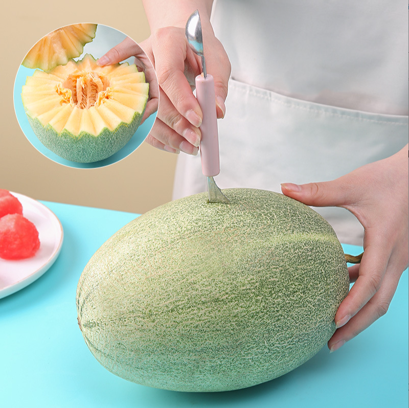Thìa múc hoa quả 2 đầu tiện dụng - Muỗng múc đồ ăn chất liệu không gỉ
