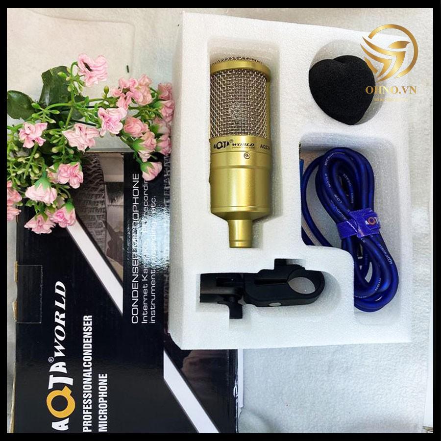 Micro Thu Âm Cao Cấp AQTA AQ 220 Bộ Mic Hát Thu Âm Karaoke