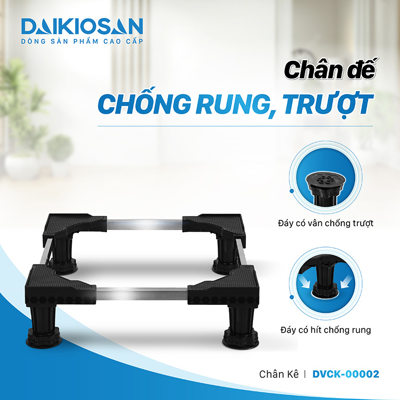 [ GIÁ SỐC ] Chân kê máy giặt, tủ lạnh DVCK-00002 loại trụ nhựa có điều chỉnh độ cao (Nhựa, Inox loại tốt)