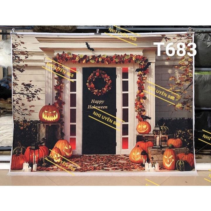 (Tổng hợp) Thảm vải chụp ảnh / Thảm vải treo tường / Tranh vải decor chủ đề Halloween (2