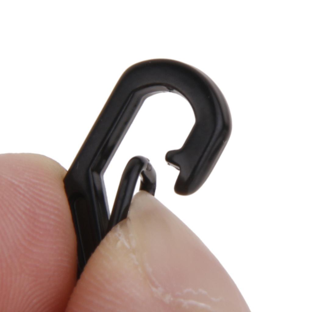 Pack of 10 Camping Hanging Buckle Snap Spring Clip Hook D Ring Carabiner Keychain Key Chain Black