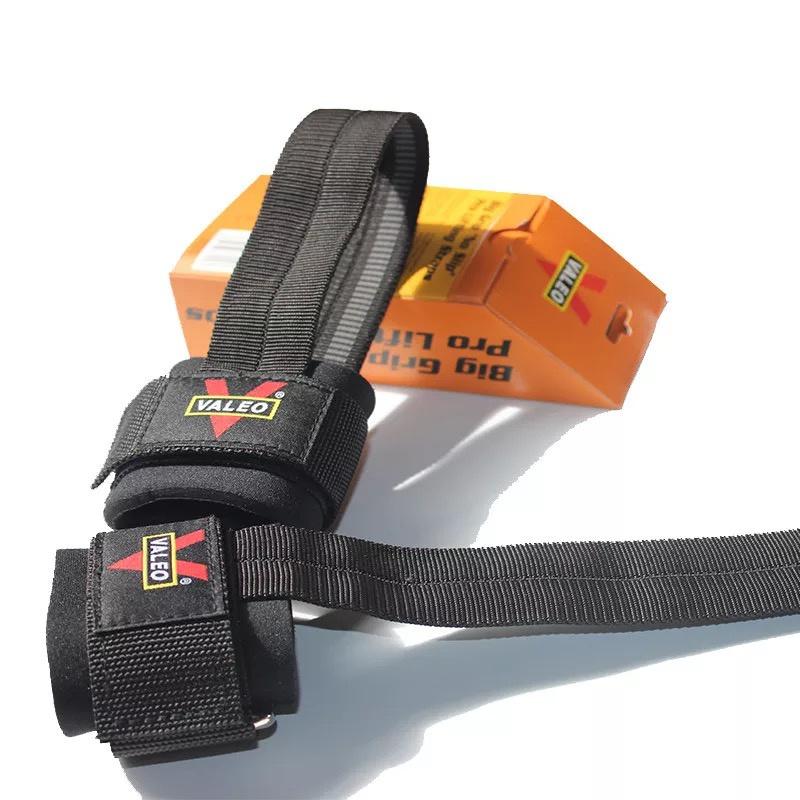 Dây kéo lưng Valeo Kèm Cuốn Cổ Tay Cao cấp Lifting Straps Valeo hỗ trợ tập thể hình, tập gym