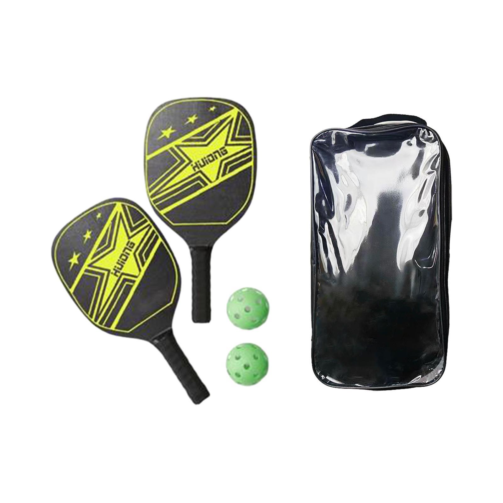 2Pieces Pickleball Paddles with 2Pcs Balls and Carry Bag Pickleball Racquets