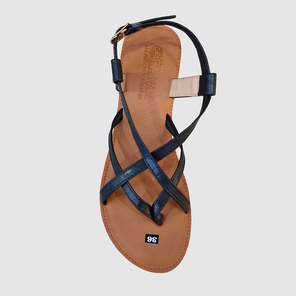 Giày Sandal Nữ Đết Bệt HÀ NAM Quai Dây Mảnh Thời Trang Da Bò cao cấp DNU2075c