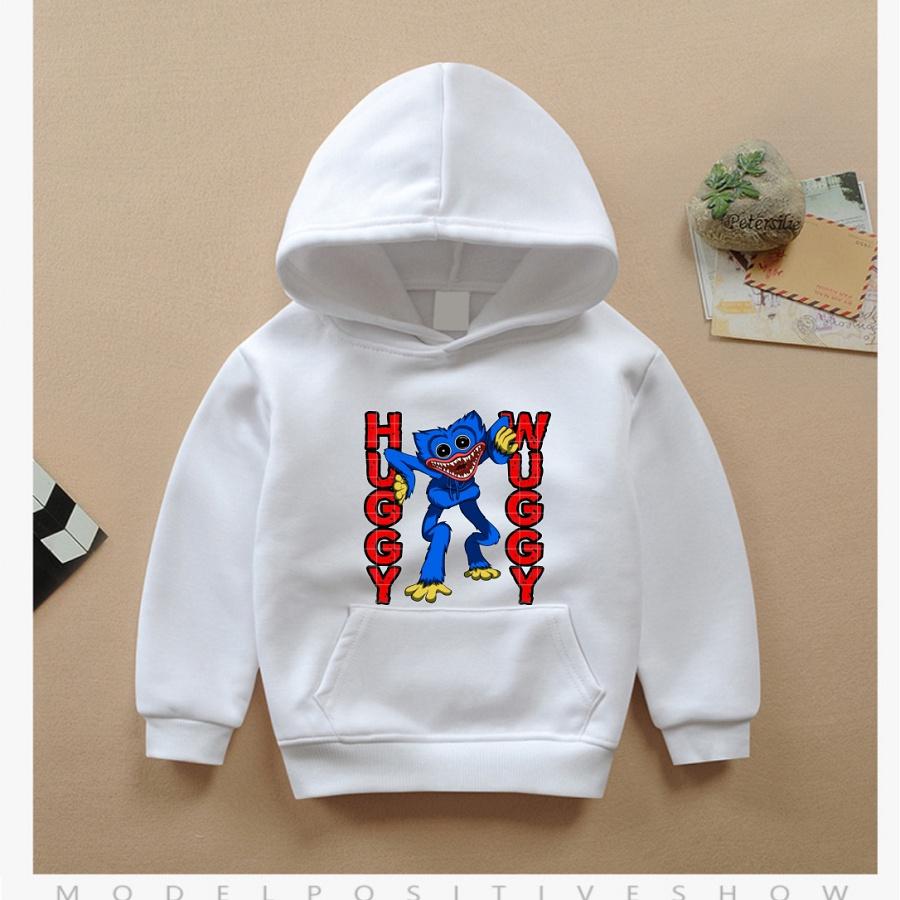 Áo hoodie trắng in hình Poppy Playtime Game chất nỉ bông đủ size cho bé trai bé gái