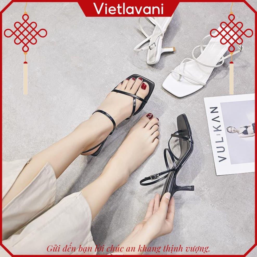 Hot 2023 Giày sandal nữ vietlavani mã S11 cao 5cm mũi hở gót nhọn hàng hot có 2 màu đen và trắng