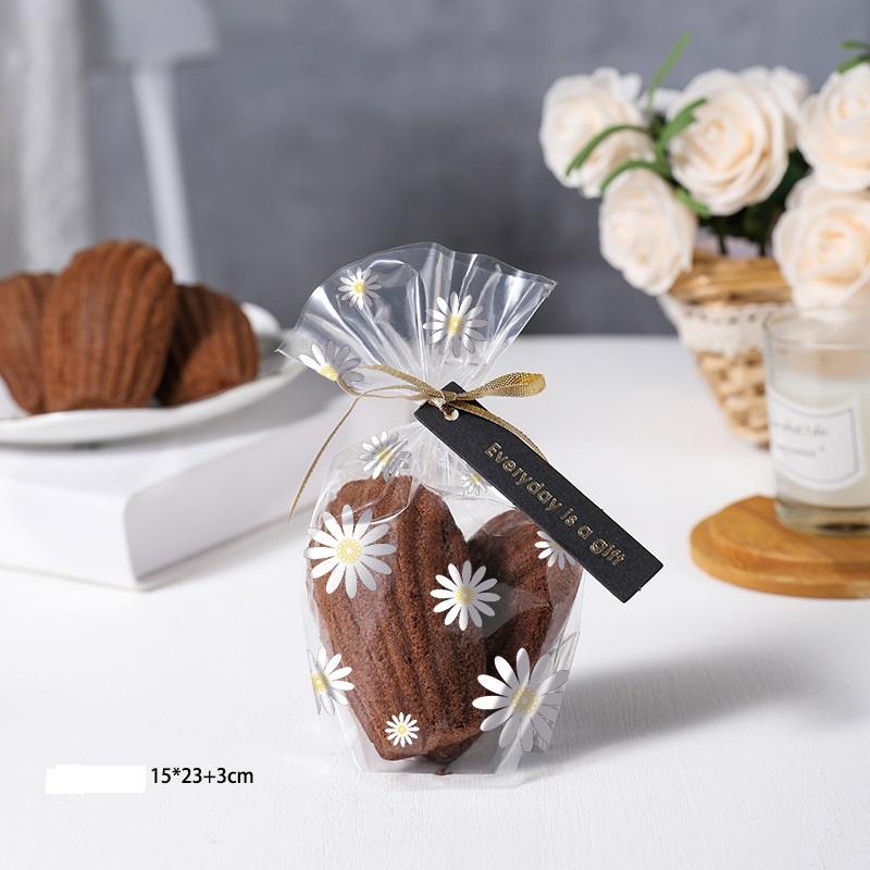 Túi Đựng Bánh Quy Bánh Madeleines Trong Suốt Dạng Đứng Có Kèm Dây Buộc Họa Tiết - P10034