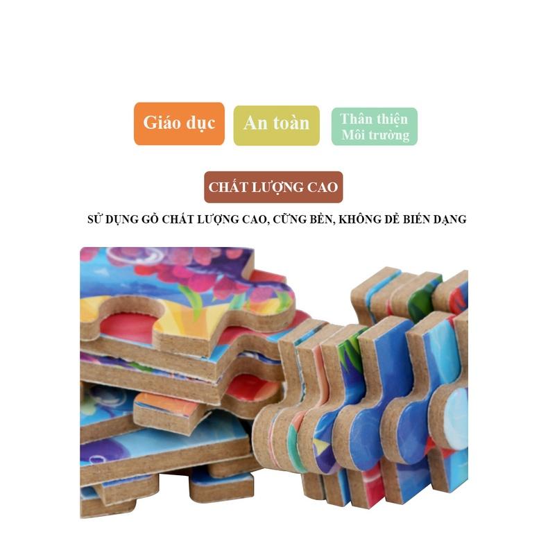 Đồ chơi tranh ghép 60 mảnh gỗ, Puzzle 60 mảnh hộp thiếc/ tranh xếp hình cho bé/ tranh ghép gỗ cho bé