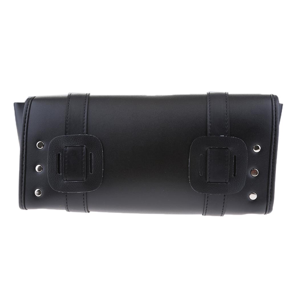 Vintage Motorcycle Leather Handlebar Storage Bag Fork Tool Pouch Saddle Bag