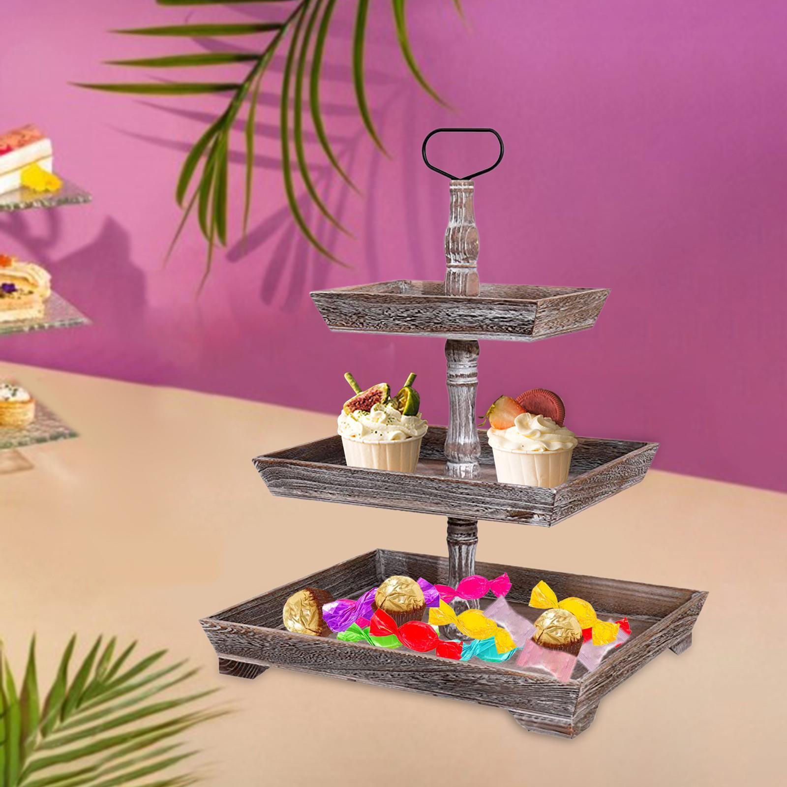 Serving Tray Pastry Food Serving Stand Cake 3 Leyer for Birthday