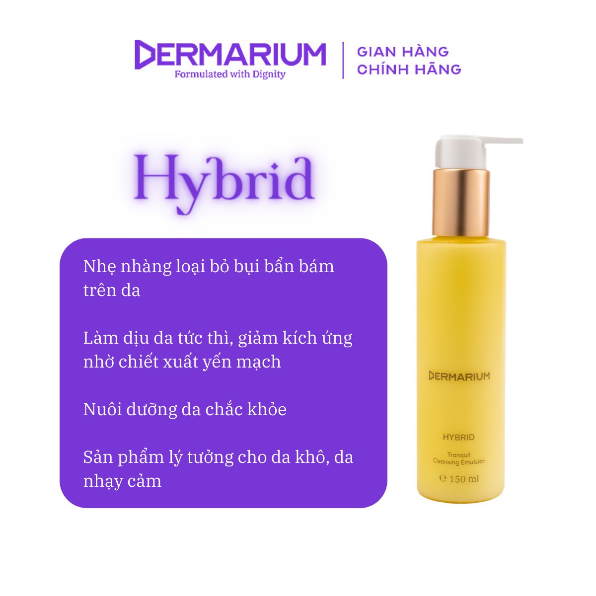 Kem Tẩy Trang Dermarium Hybrid Cleanser