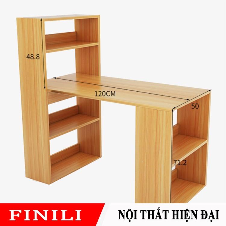 Bàn làm việc, bàn học sinh liền giá sách gỗ công nghiệp cao cấp FNL04