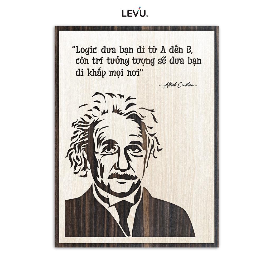 Tranh slogan câu nói nổi tiếng của Albert Einstein bằng gỗ khắc laser LEVU NT09