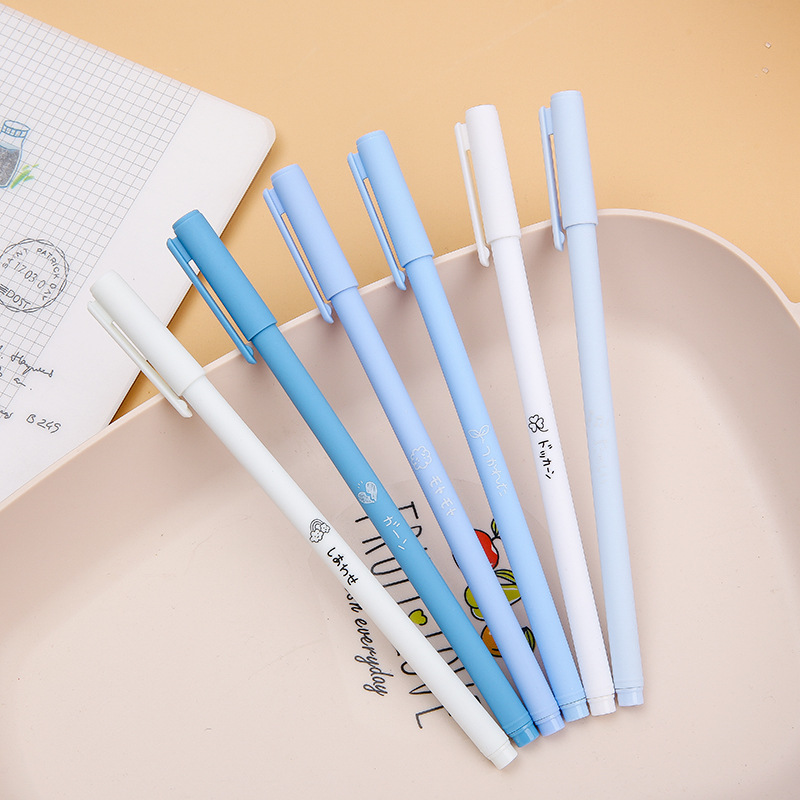 Hộp 6 Bút Bi Nước Mực Đen, Set 6 Bút Trong Hộp Dễ Thương - BEYOU