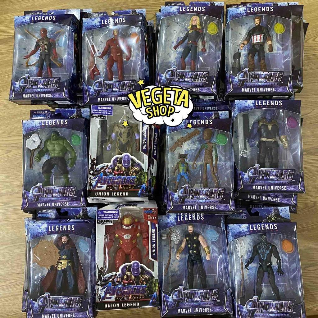 Mô hình Avengers - Đồ chơi Marvel Black Panther Groot Thor Spider man Thanos Hulk Buster Iron man Doctor Strange Captain