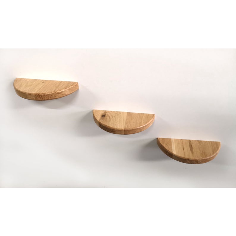 Set 3 kệ treo tường trang trí để đồ lưu niệm cây cảnh mini nửa hình tròn