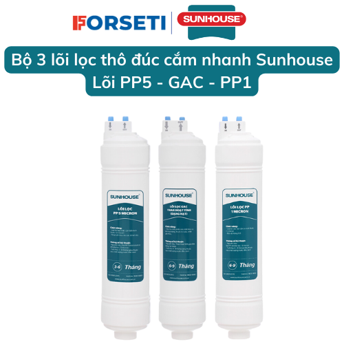 Bộ 123 Sunhouse cắm nhanh dùng cho các cây nước nóng lạnh model SHA76214CK-S, SHA76215CK – Hàng chính hãng – COMBO 3 LÕI