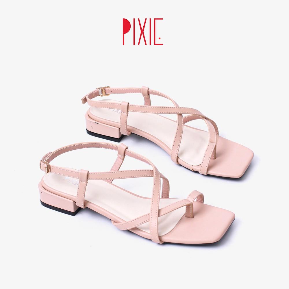 Giày Sandal Cao Gót 2cm Xỏ Ngón Pixie X737