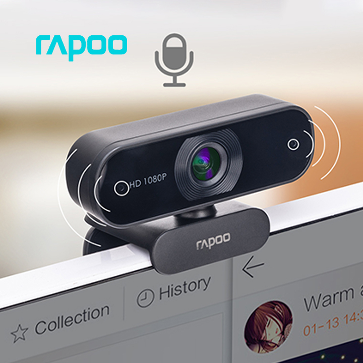 Webcam FullHD 1080p Micro Khử Ồn Kép RAPOO C260 - Hàng Chính Hãng