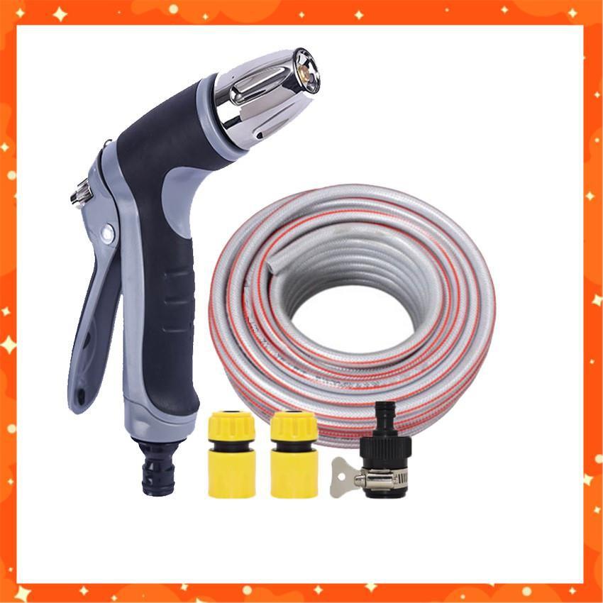 Bộ dây và vòi xịt rửa xe tưới cây tăng áp 15m 206817