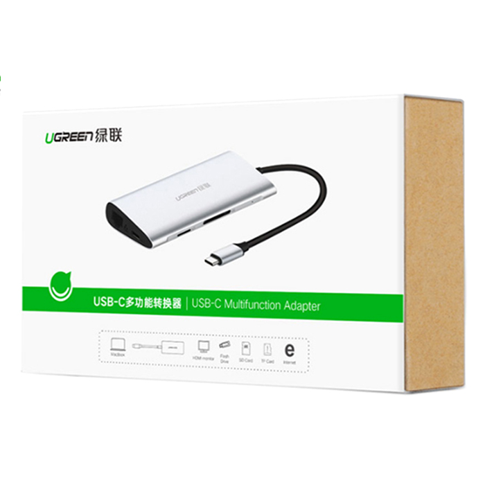 Bộ Chuyển Đổi Ugreen USB Type-C Sang HDMI RJ45 SD Card 2 x USB 3.0 (PD) 50516 - Hàng Chính Hãng