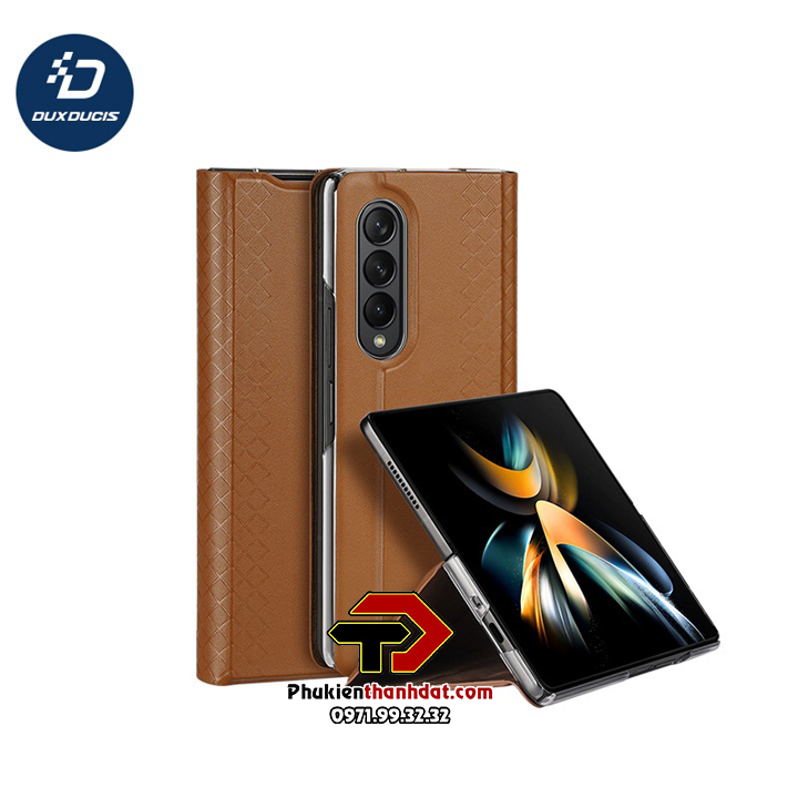 Bao da cho SamSung Galaxy Z Fold4 chính hãng Dux Ducis Brilcó ngăn cài thẻ tiện dụng, hít nam châm chắc chắn - Hàng chính hãng