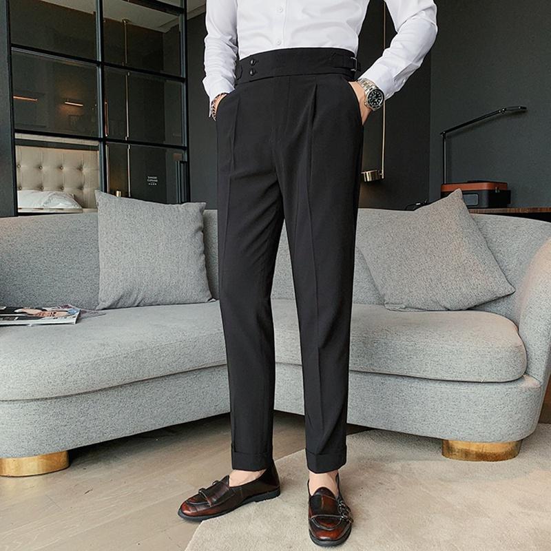 Quần Âu Baggy Nam Ống Đứng Trơn Màu Cạp Cao Phối Đai Khuy Kiểu Mới Thời Trang Zenkonu QUAN NAM 130