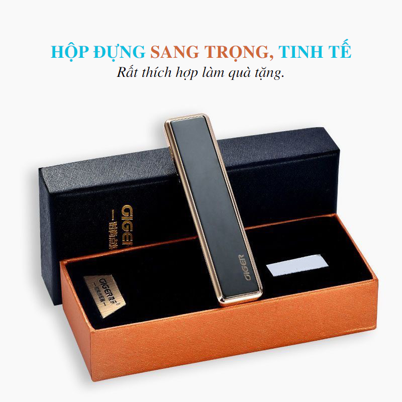 Quẹt Điện Tử_Quẹt Điện Hồng Ngoại Sạc USB Chất Liệu Hợp Kim Không Gỉ Sét Bất Chấp Mưa Gió Sản Phẩm Được Tặng Kèm Dây Sạc USB+Hộp Đựng Sang Trọng