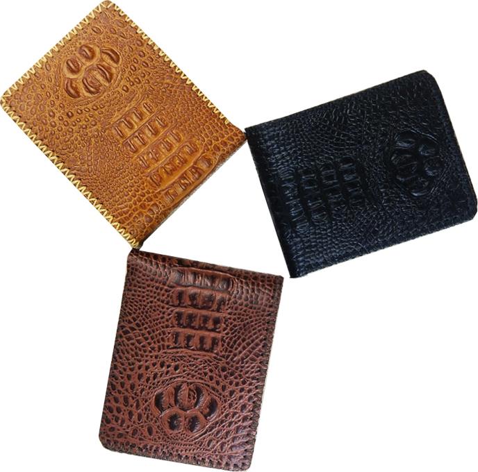 Ví nam Handmade cao cấp DA BÒ vân cá sấu nguyên con TRSP027