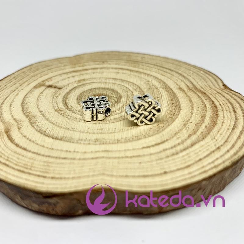 PKB390 Charm bạc S925 nút thắt đồng tâm mix vòng