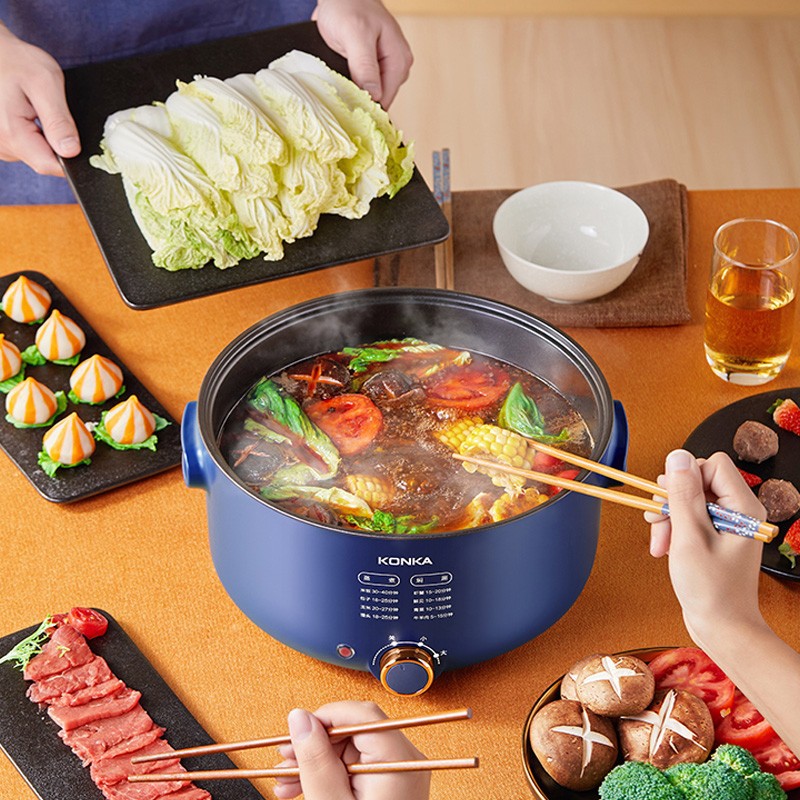 Nồi Lẩu Điện Đa Năng Chống Dính 5 Lít 1300W Hot Pot Nhanh Sôi KONKA KZG-HP502 - Hàng Nhập Khẩu