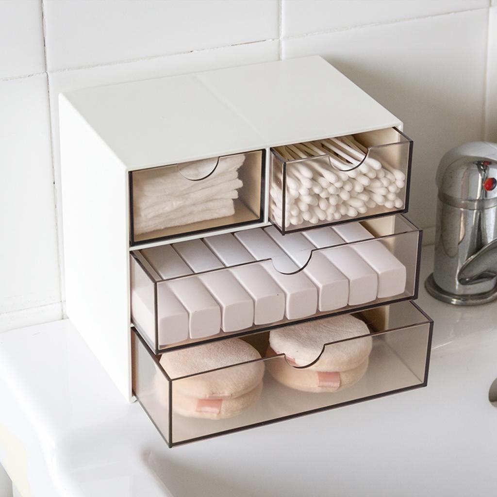 Office Storage Box Debris Cabinets Lattice Drawer Sorting Grid White 4 Grid