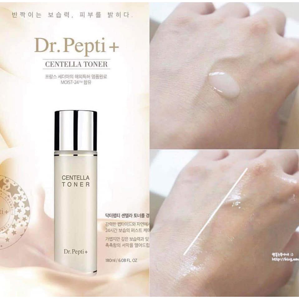 Nước hoa hồng chống lão hoá Hàn Quốc Dr.Pepti Centella Toner 180ml