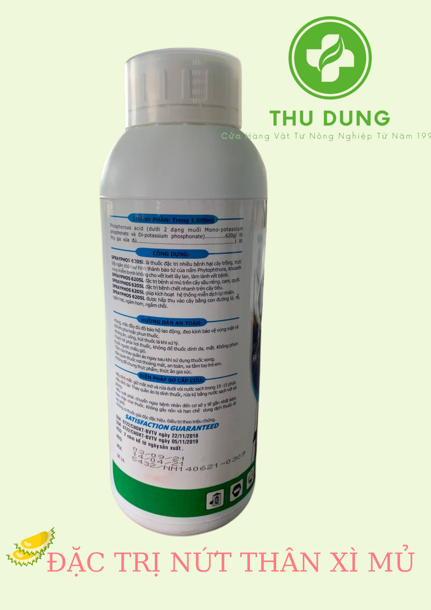 SPRAYPHOS 620SL 1L ĐẶC TRỊ NỨT THÂN XÌ MŨ TRÊN CÂY